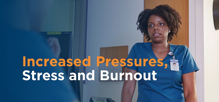Healthcare staff burnout - nurse looking stressed out