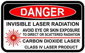 Warning sign of medical laser in use