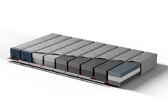 cutaway view of the Adapt Convertible foam layers construction