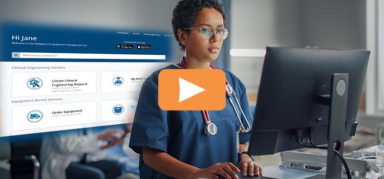 nurse at computer using MyAgiliti application