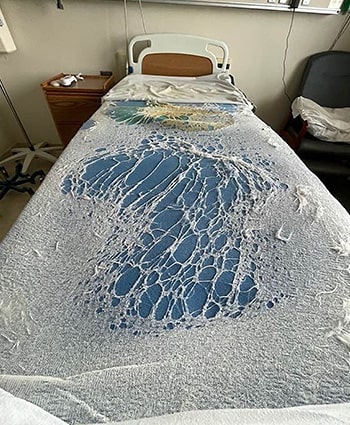 Fiberglass damage on standard foam mattress